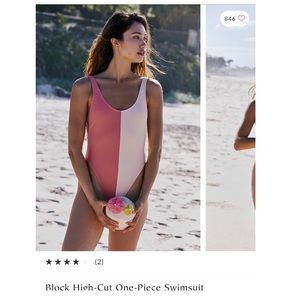 Free People block high-cut one-piece swimsuit (s)